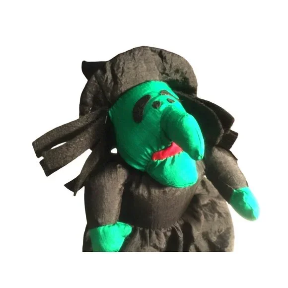 Plush Halloween Witch-- green Black - Picture 2 of 7